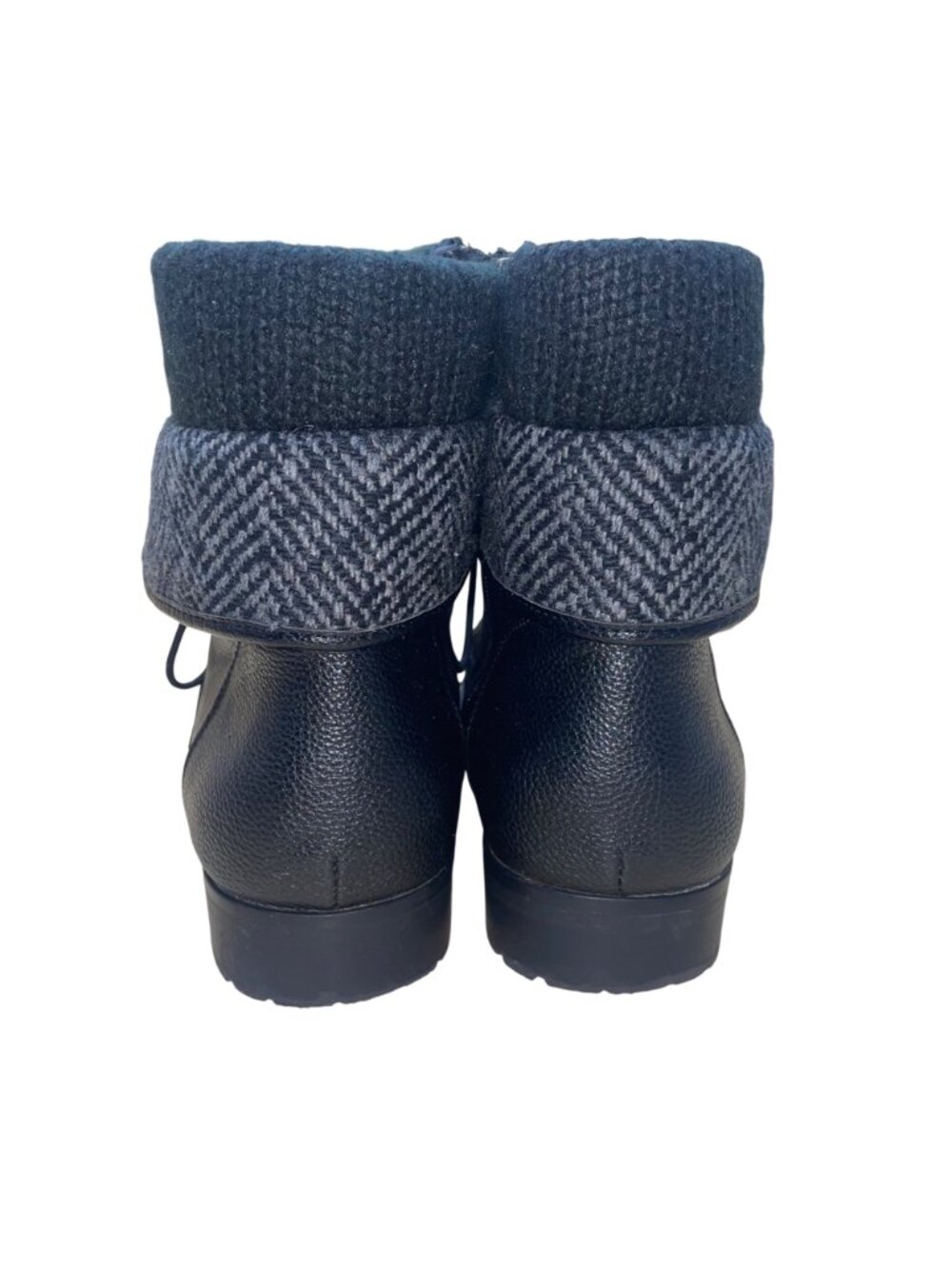 Torrid Women’s Black Faux Leather Side Zipper Fold-Over Ankle Boots Size 12W - Picture 9 of 10